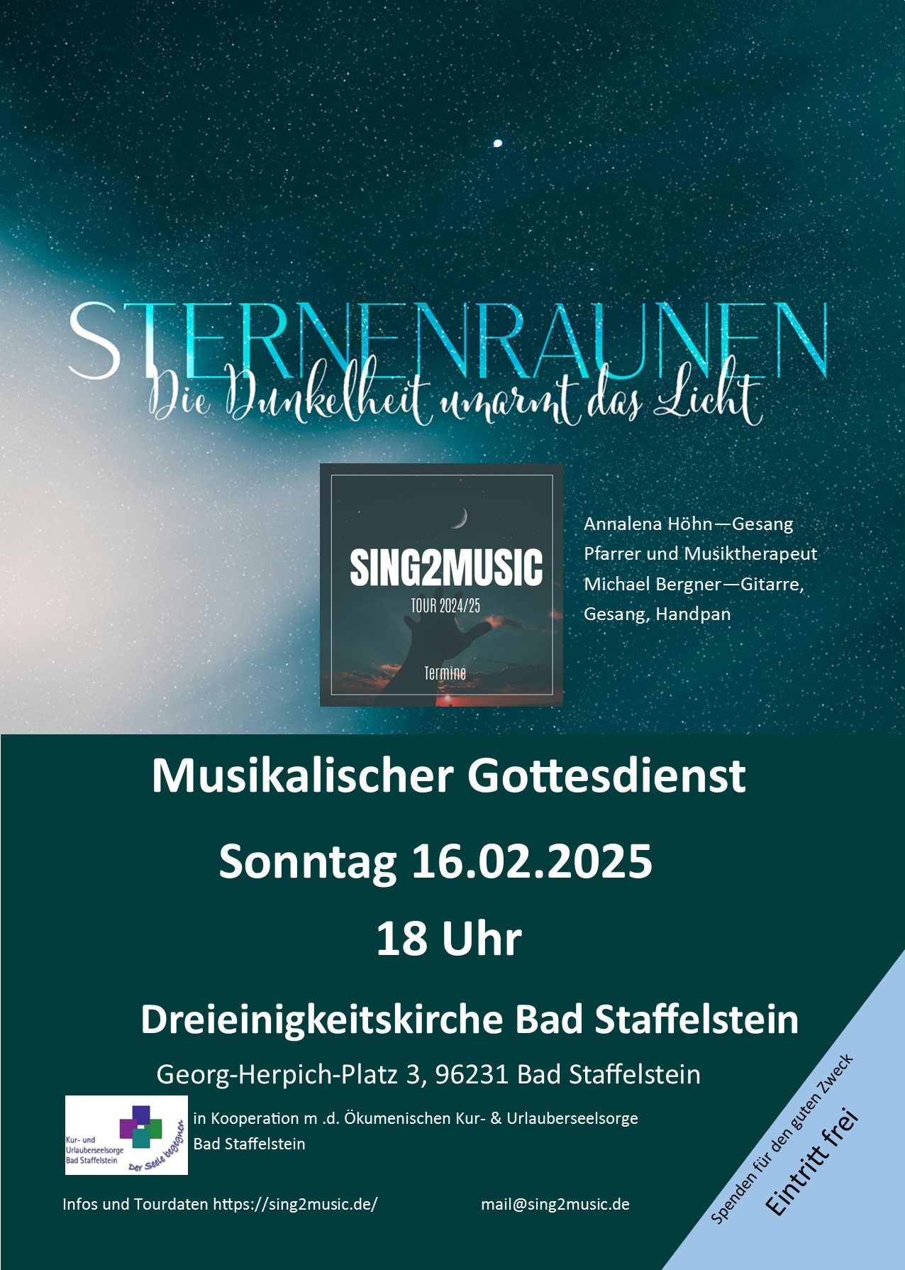 Plakat zum Musikalischen Gottesdienst am 16. Februar 2025