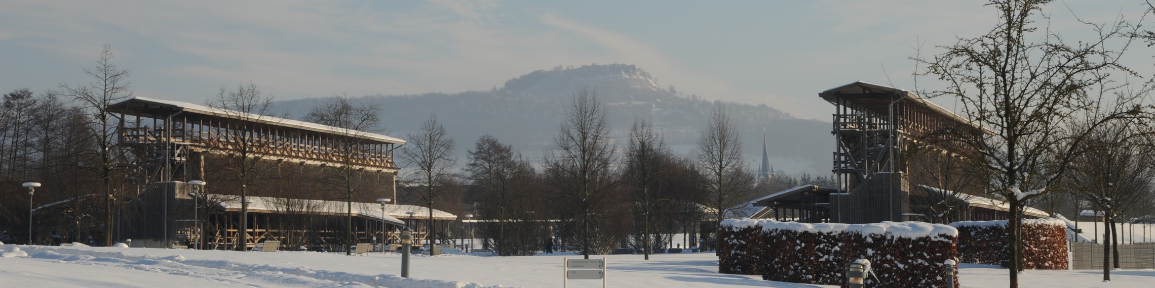 Die Gradierwerke des Kurparks im Winter